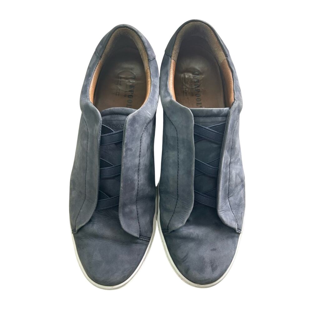 Liverpool Men's Blue Suede Slip-On Sneakers